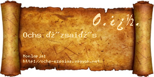 Ochs Ézsaiás névjegykártya